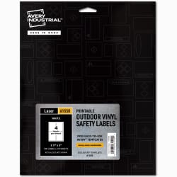 Printable Vinyl Labels, Outdoor, UV-Resistant, Blank White, Laser Printable  100ct, 3-1/2