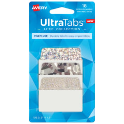 Avery Ultra Tabs Luxe Tabs Assorted Holographic Designs 18