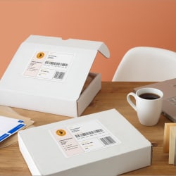 Avery Trueblock Shipping Labels Sure Feed Technology Permanent Adhesive 3 1 2 X 5 100 Labels 8168