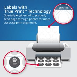 Avery Easy Peel Labels True Print Print To The Edge Glossy Oval 1 1 2 X 2 1 2 180 Labels 22804