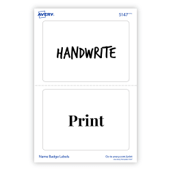 Avery Name Badge Labels 2 11 32 X 3 3 8 100 Badges 5147
