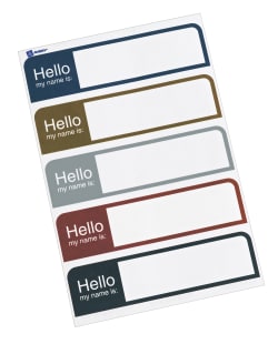Assorted Colors Avery Flexible Name Badge Labels 5154 1 x 3-3/4 Pack of 100 