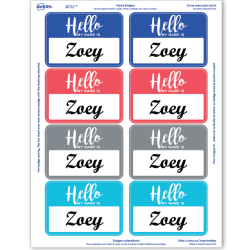 Avery Removable Adhesive Hello My Name Is Name Tags Assorted Colors 2 1 3 X 3 3 8 120 Badges 8722