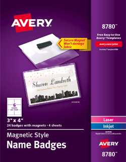 Avery Secure Magnetic Name Badges Durable Plastic Holders Heavy Duty Magnets 3 X 4 24 Badges 8780