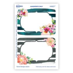 Avery Adhesive Name s Floral Watercolor Print Avery Com