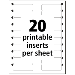 The Mighty Badge By Avery Printable Insert Sheets 1 X 3 Id Badges 100 Clear Inserts 5 Sheets For Inkjet Printers 71209