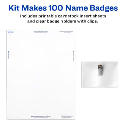 Avery Top Loading Clip Style Name Badges 100 Badges 74461