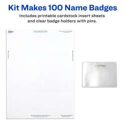 Avery Top Loading Pin Style Name Badges 2 1 4 X 3 1 2 24 Badges 74652