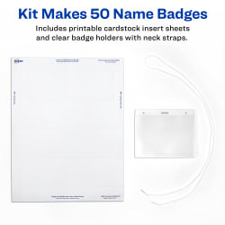Avery Top Loading Hanging Style Name Badges 3 X 4 100 Badges 74459