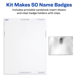 Avery Top Loading Garment Friendly Clip Style Name Badges 3 X 4 50 Badges 74536