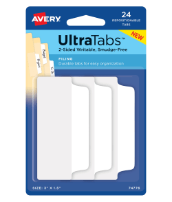 Avery Printable Tabs Repositionable Acid Free 96 Tabs