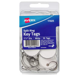 Avery Strung Jewelry Tags White 13/16" x 3/8" Purple String 500 ct 