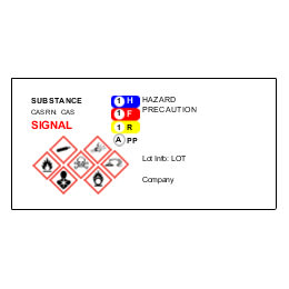 Right to Know Blank SDS MSDS Chemical Name HMIG Write-In Labels 1.5"x2.5", 5PK 