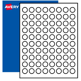 Avery 4221 3/4" Diameter Matte White Round Labels 10 Sheets 800 Lables for sale online 