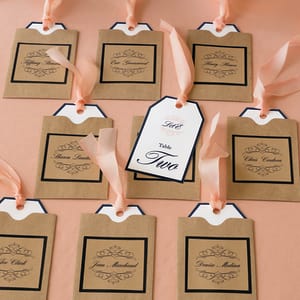 Minimalist Pink Wedding Place Cards, Rustic Pink Name Tags