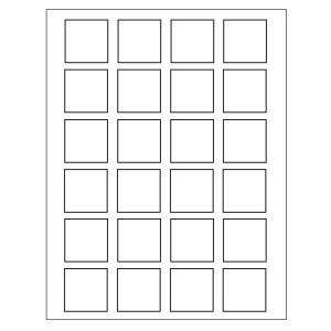 Avery Template 22805 Print-to-the-Edge Square Labels 1-1/2