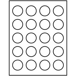 Template for Avery Presta® 94506 Round Labels 1-1/2