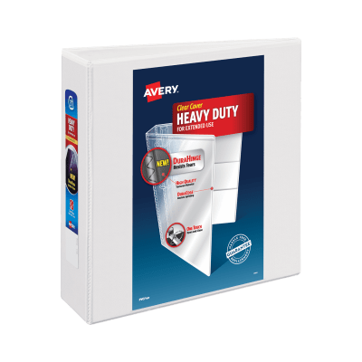 Flatlay image of new Avery Planners with a closed view of the cover and open views of the pages