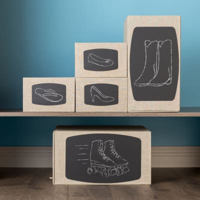 View you favorite footwear from the outside of the box. Avery Chalkboard Labels can be used again and again-just erase and redraw