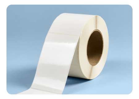Glossy paper printable roll labels.