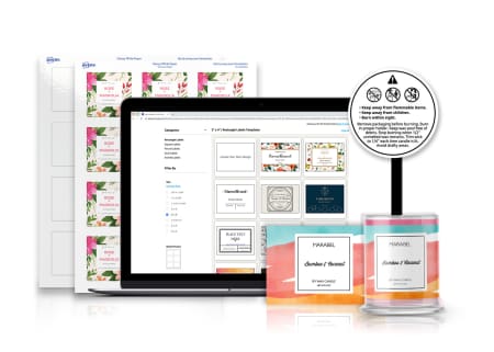 Personalize candle stickers online with free candle label designs