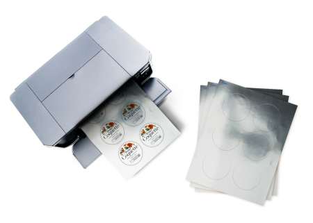 Order glossy silver foil labels to print yourself