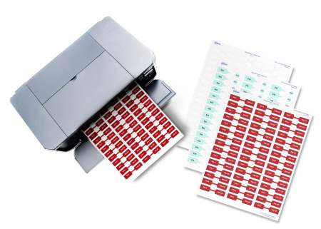 Print your wire labels, cord labels and cable labels from an inkjet or laser printer.