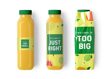 Order custom sizes and shapes for juice bottle labels at no extra cost with Avery WePrint