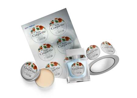 Order custom chrome silver film labels from Avery WePrint professional printing service