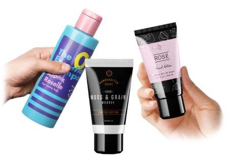 Order custom labels for squeezable bottles and tubes or odd shapes