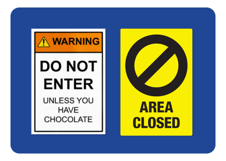 Order surface safe labels for walls and doors