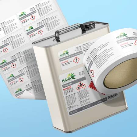 Avery GHS chemical labels printed with Avery templates