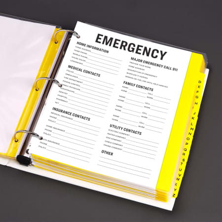 emergency preparedness binder printables