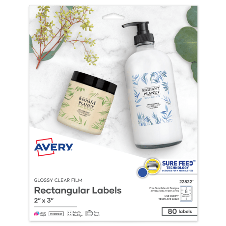 package of Avery rectangle labels