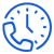 icon of blue clock with phone representing Consumer Care Center hours