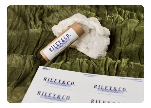Blank and custom printed lip balm labels with a seal