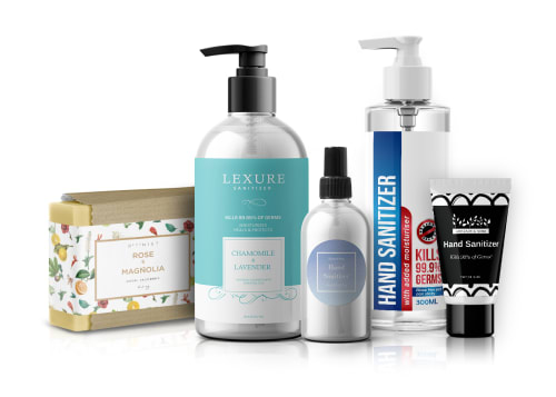 Order printable or custom printed hand sanitizer labels and soap labels online