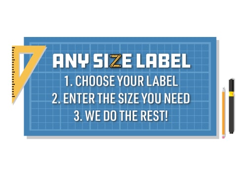 Order blank or custom printed labels in the exact label size you need