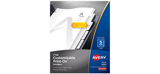Customizable Print-On™ Dividers