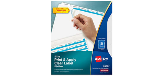 Print & Apply Clear Label Dividers