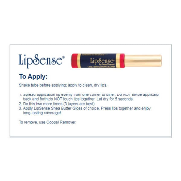 LipSense Application Instruction Cards