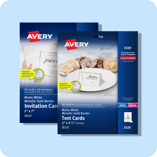 Two packs of Avery printable card products