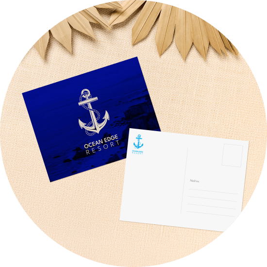 Hotel postcard with beachside design guests can send to family and friends.