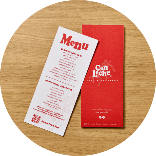 Avery rack cards with custom printed branding.