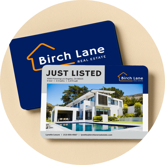 Avery postcards with custom printed real estate branding.