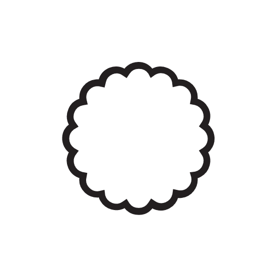 Blank Round Scalloped Labels