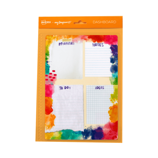 Avery® + Amy Tangerine® Designer Collection Planner, Undated 12-Month  Planner with Stickers, 8.25 x 9.75, Rainbow Paint Design (29880)