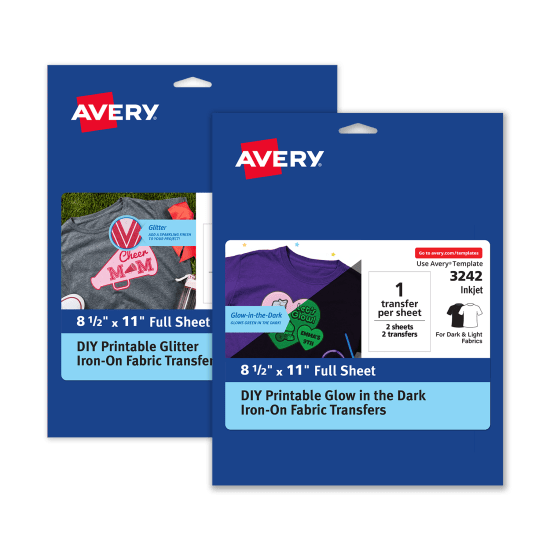 Avery Heat Transfer Paper for Dark Fabrics, 8.5 x 11, Inkjet, 5  Transfers/Pack (3279), Staples