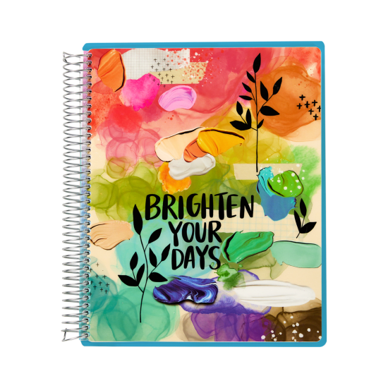Image of a colorful Avery x Amy Tangerine Planner, with the words 'Brighten Your Days' shown on the front cover