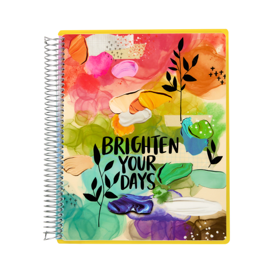 Image of a colorful Avery x Amy Tangerine Planner, with the words 'Brighten Your Days' shown on the front cover